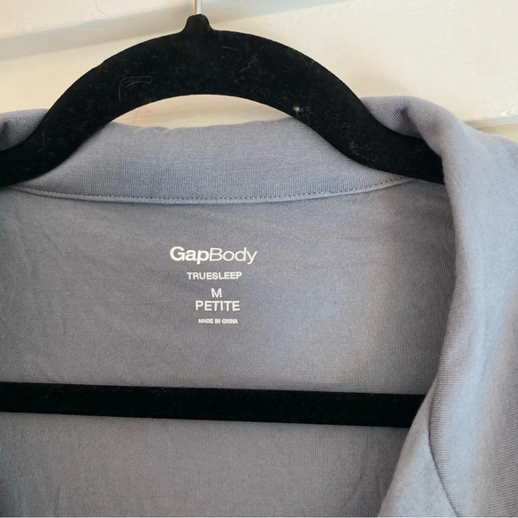 Gap Body Petite Lenzing Tencel Modal Button Up Pajama Sleep Shirt Mercury Sz MP - Picture 6 of 7